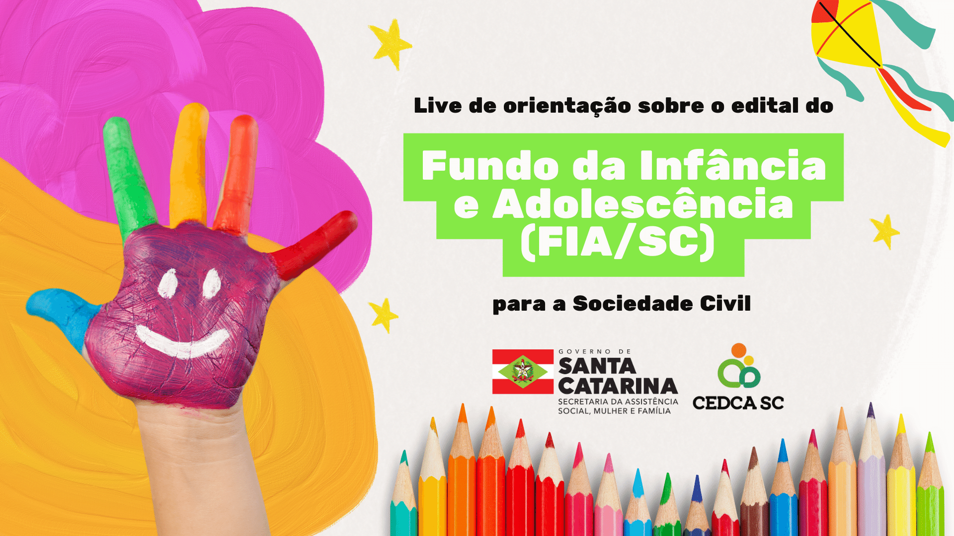 Apresentação de dia das crianças colorida com fotos e pinturas rosa e laranja2